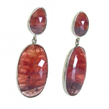 Natural Faceted Ruby Earrings